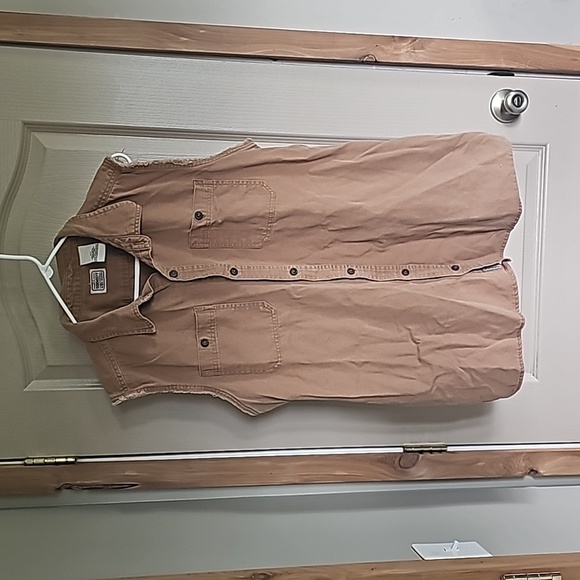 Schmidt work wear XLT sleeveless button down shirt/vest carhartt like material - Picture 1 of 4